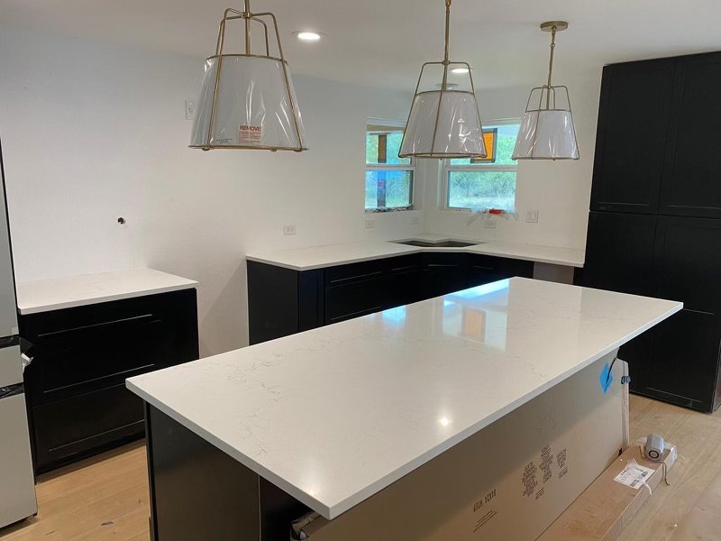 Quartz countertop installation