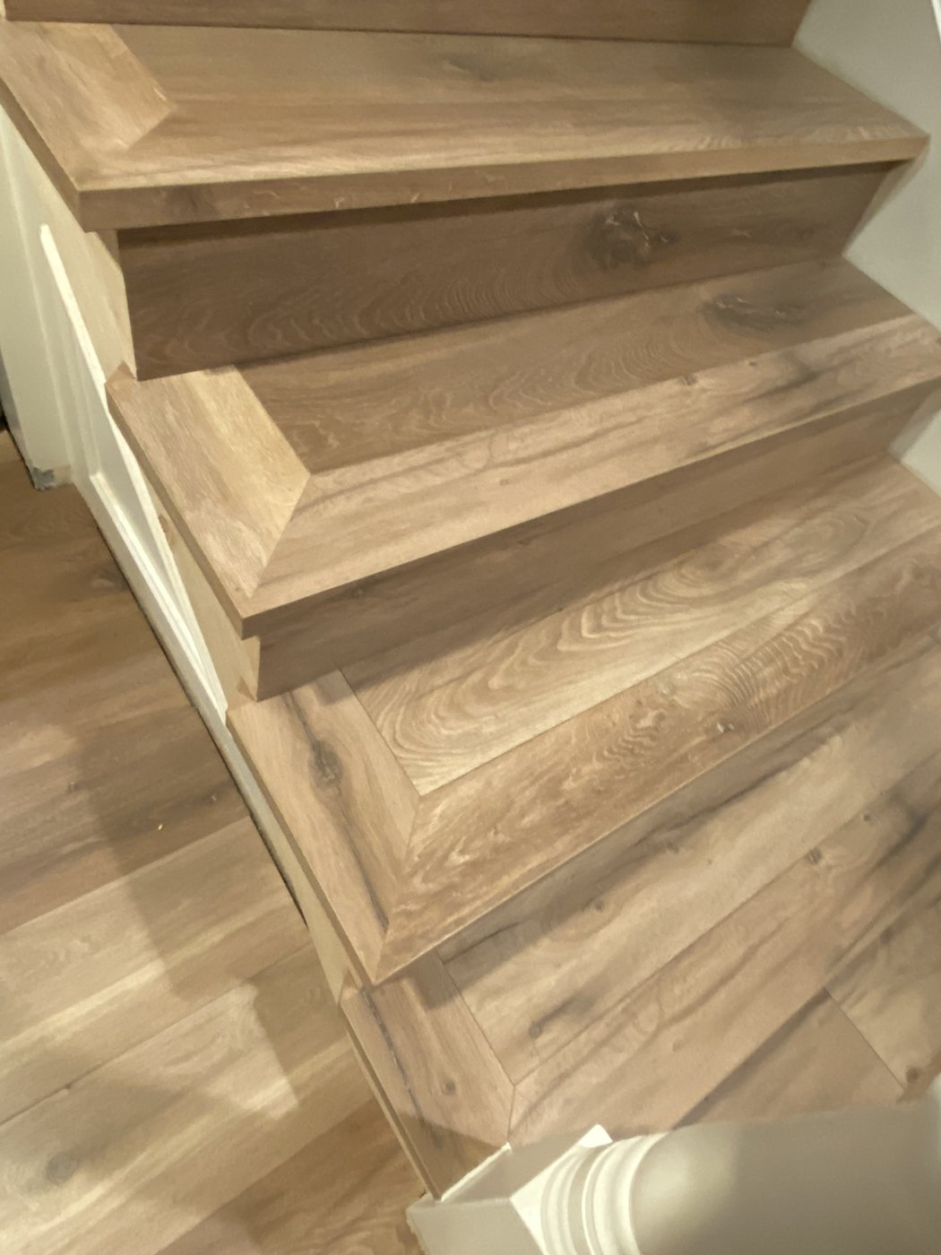 Hardwood stair installation