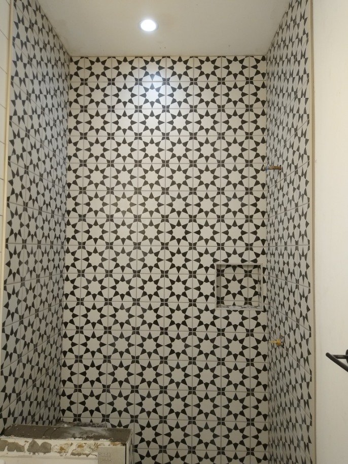 Bathroom tile installation